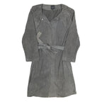 COS Womens Grey Suede Button Jacket UK 10 Classic Belted Lightweight