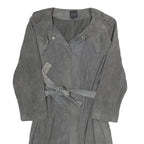 COS Womens Grey Suede Button Jacket UK 10 Classic Belted Lightweight