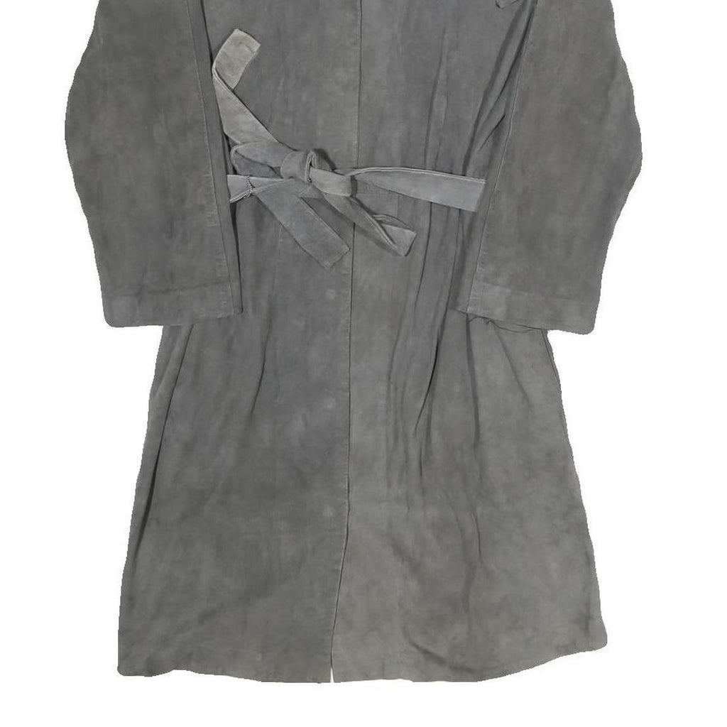 COS Womens Grey Suede Button Jacket UK 10 Classic Belted Lightweight