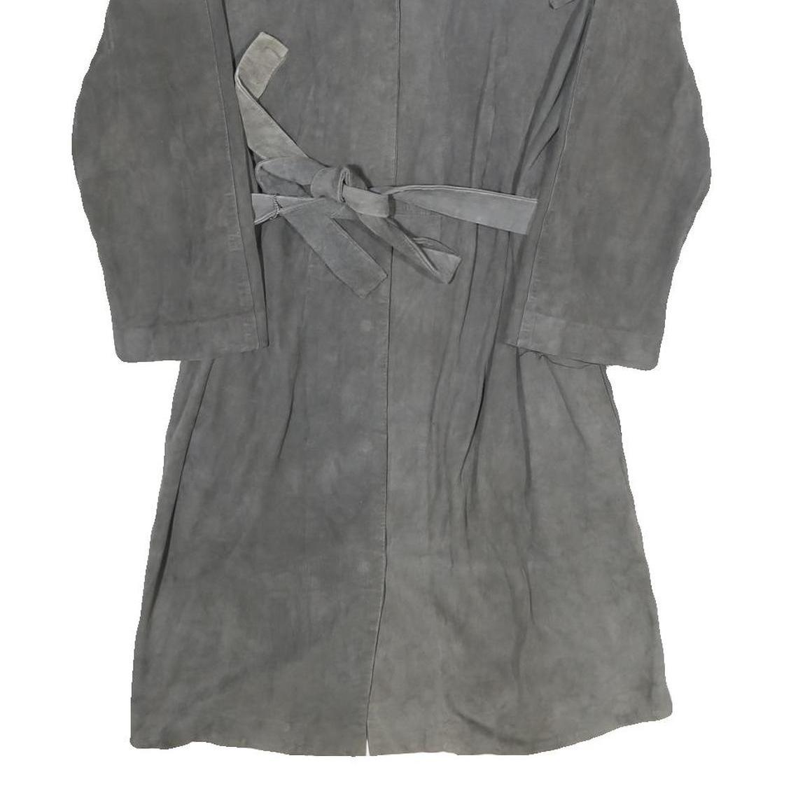 COS Womens Grey Suede Button Jacket UK 10 Classic Belted Lightweight