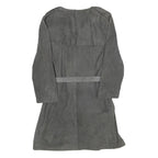 COS Womens Grey Suede Button Jacket UK 10 Classic Belted Lightweight