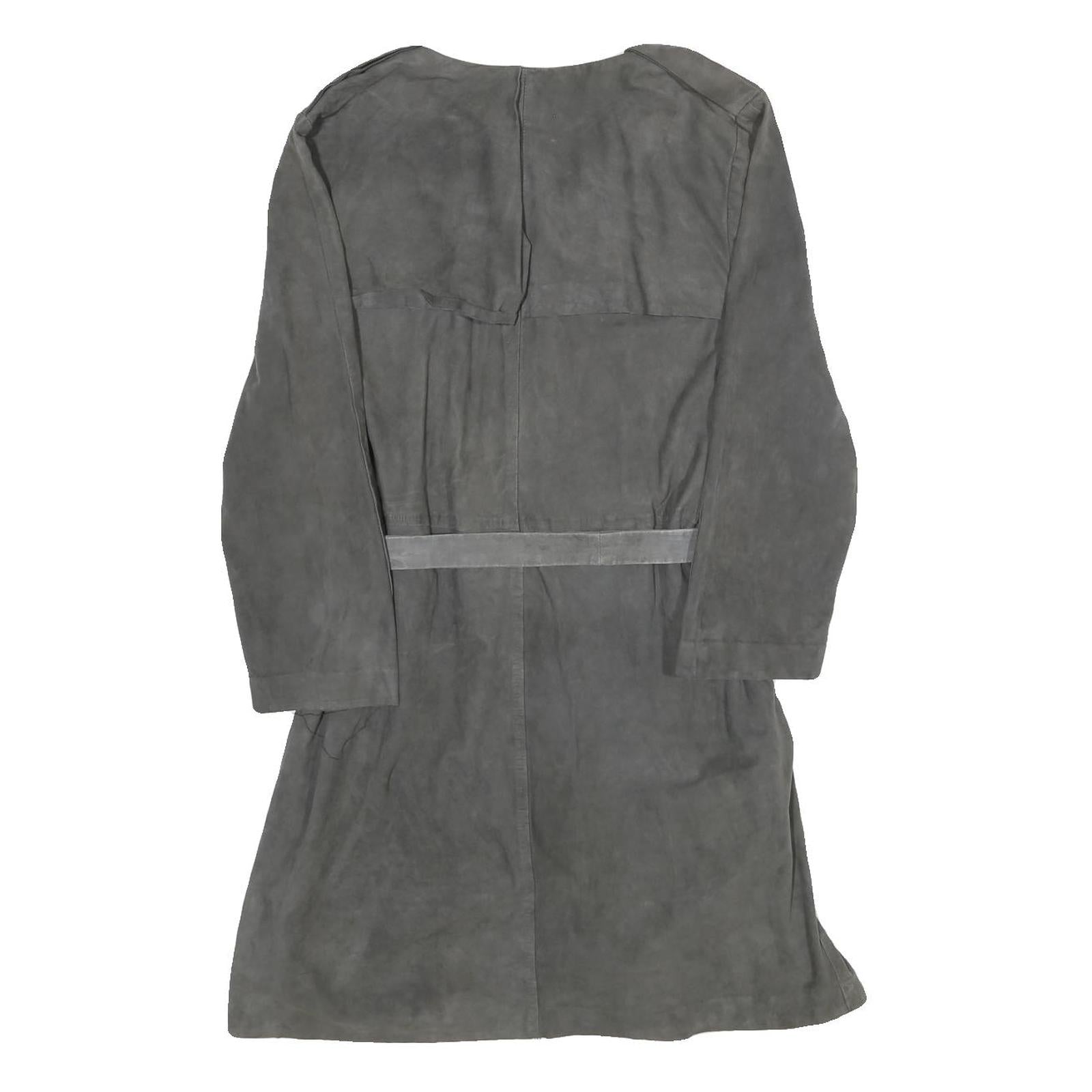 COS Womens Grey Suede Button Jacket UK 10 Classic Belted Lightweight