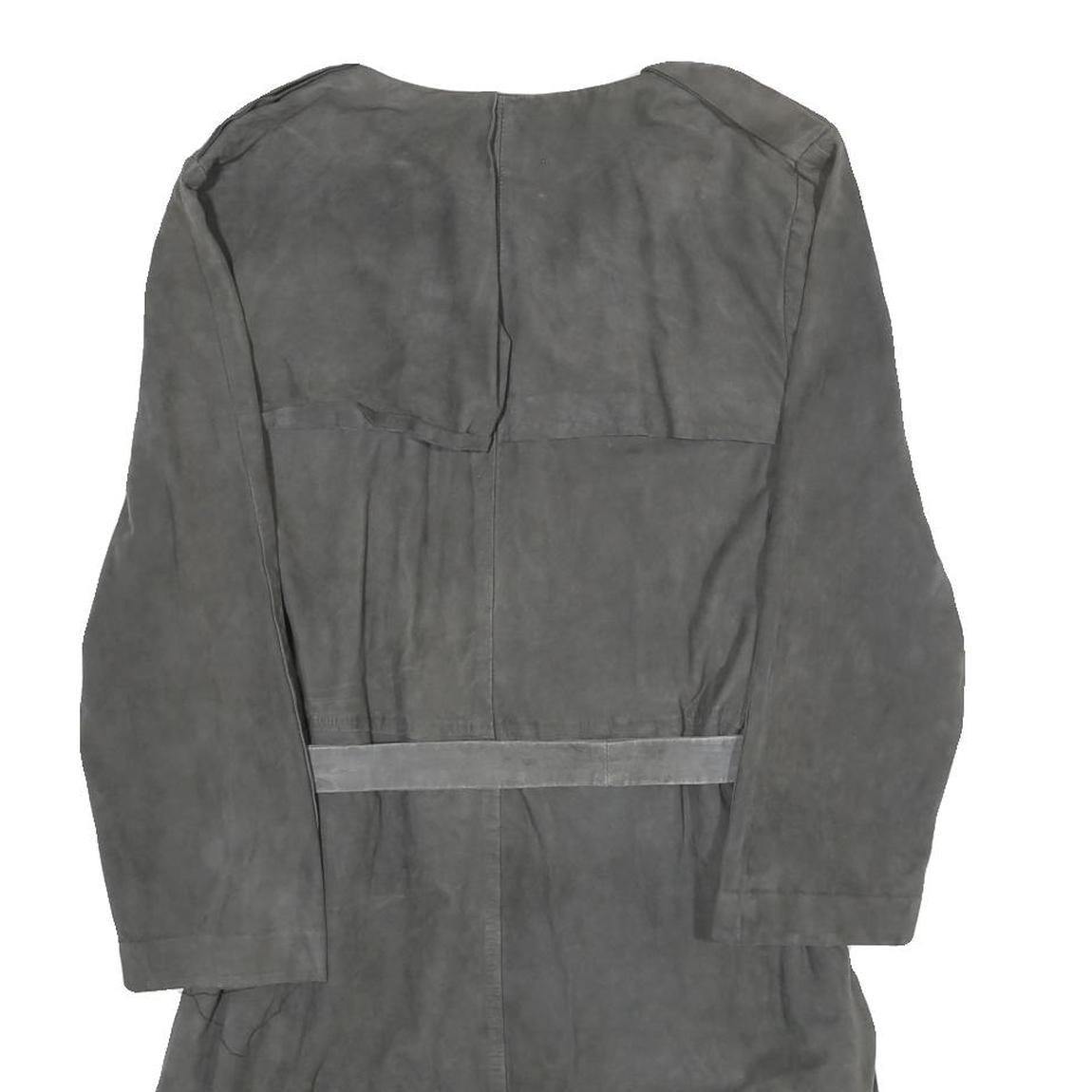 COS Womens Grey Suede Button Jacket UK 10 Classic Belted Lightweight