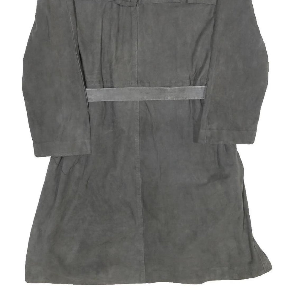 COS Womens Grey Suede Button Jacket UK 10 Classic Belted Lightweight