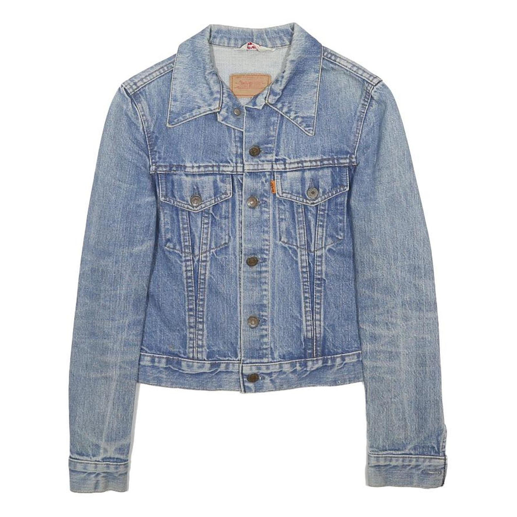 LEVI'S Womens Blue Denim Classic Jacket XS Cotton Button Plain Casual Denimwear