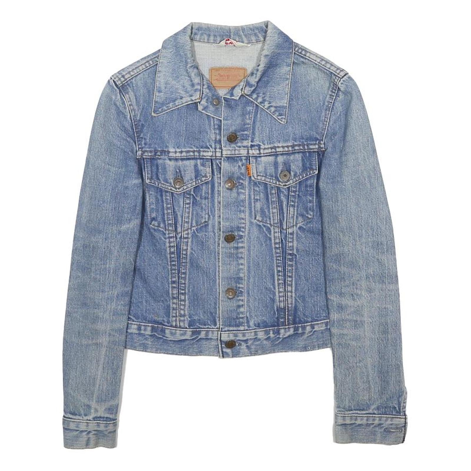LEVI'S Womens Blue Denim Classic Jacket XS Cotton Button Plain Casual Denimwear