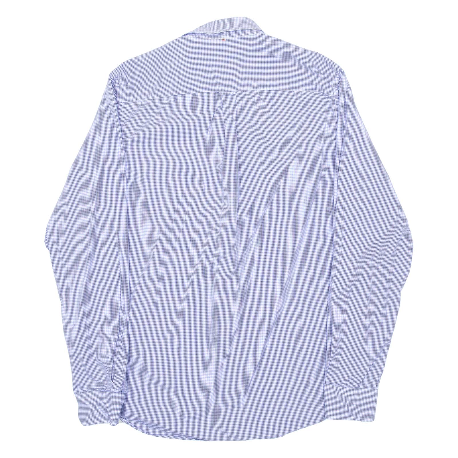 PRETTY GREEN Mens Shirt Blue Gingham Long Sleeve S