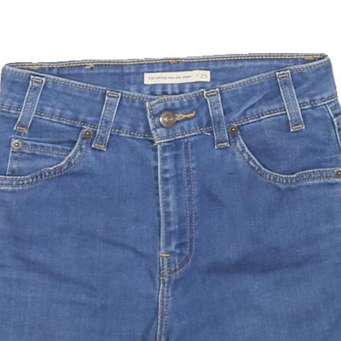 LEVI'S Womens Denim Blue Casual Shorts XS W24 Raw Hem