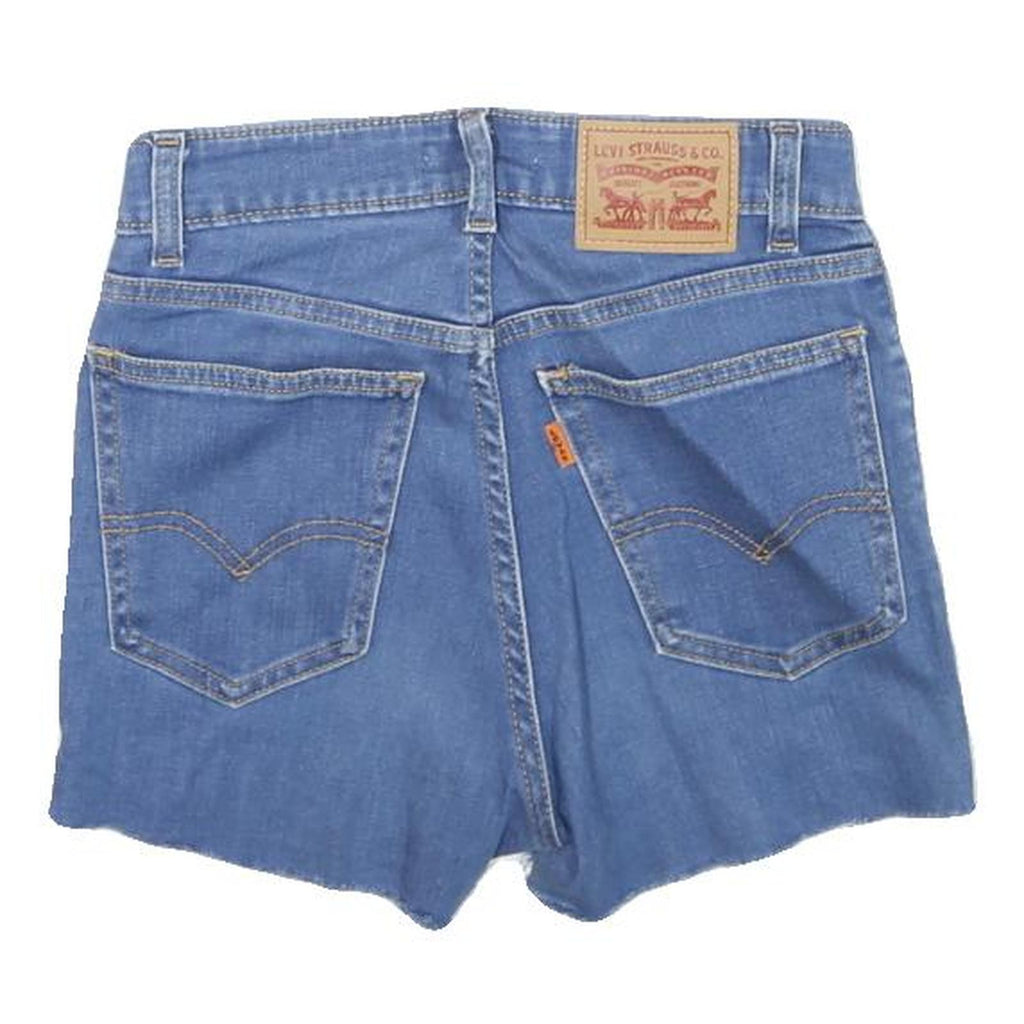 LEVI'S Womens Denim Blue Casual Shorts XS W24 Raw Hem