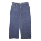 PARIS BLUES Womens Blue Denim Straight Midi Cotton Skirt L Classic Pockets