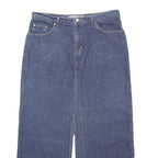 PARIS BLUES Womens Blue Denim Straight Midi Cotton Skirt L Classic Pockets