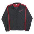 NIKE Mens Black & Red Jacket L Polyester Zip Sportswear Windbreaker