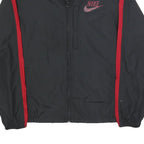 NIKE Mens Black & Red Jacket L Polyester Zip Sportswear Windbreaker