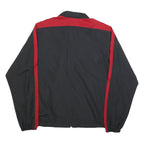 NIKE Mens Black & Red Jacket L Polyester Zip Sportswear Windbreaker