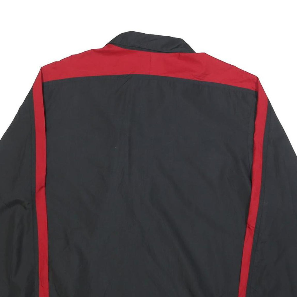 NIKE Mens Black & Red Jacket L Polyester Zip Sportswear Windbreaker