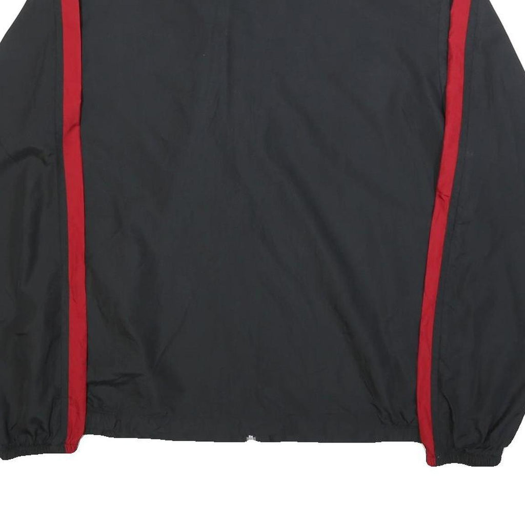 NIKE Mens Black & Red Jacket L Polyester Zip Sportswear Windbreaker