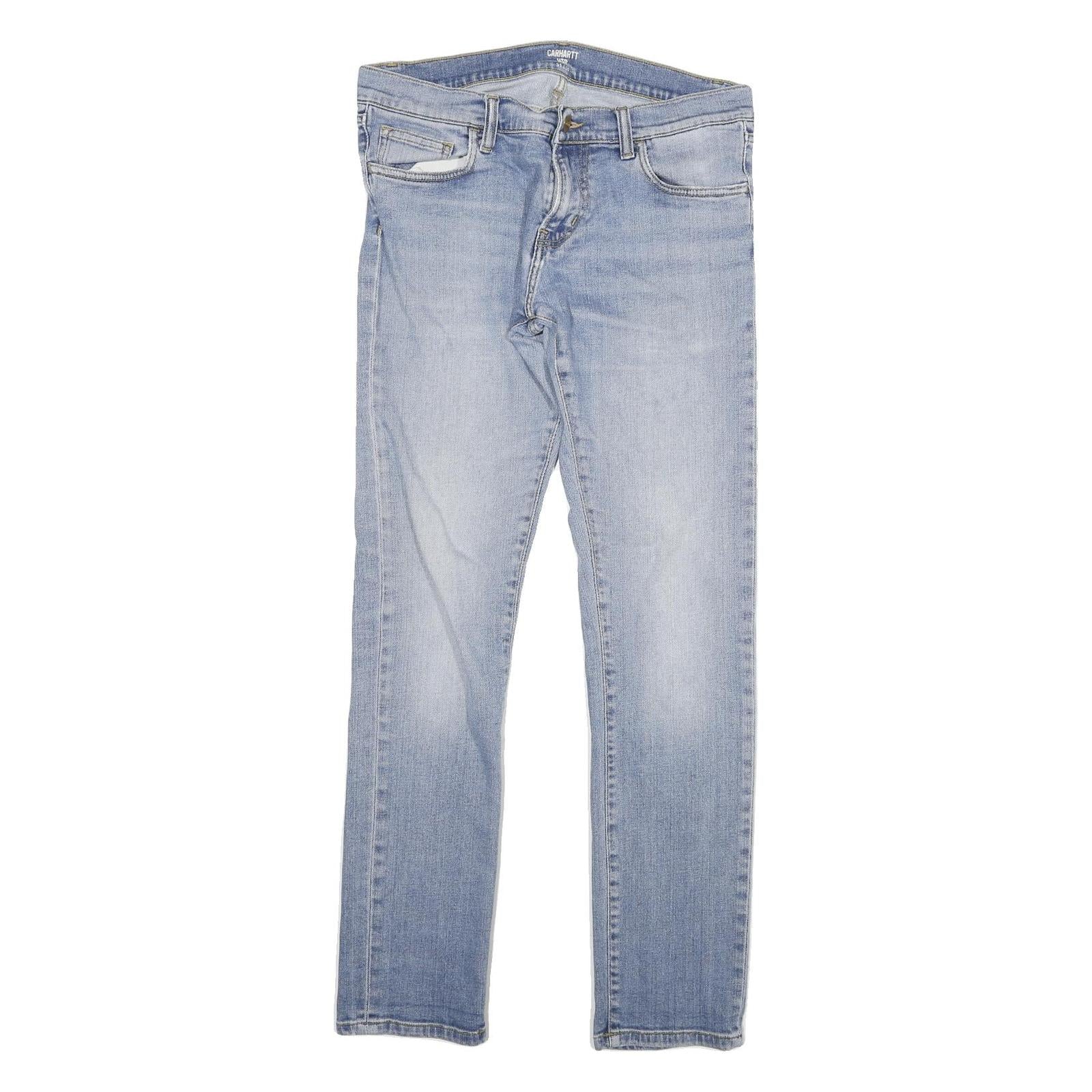 CARHARTT Mens Jeans Blue Slim Skinny Denim Light W31 L32 Zip Cotton Blend