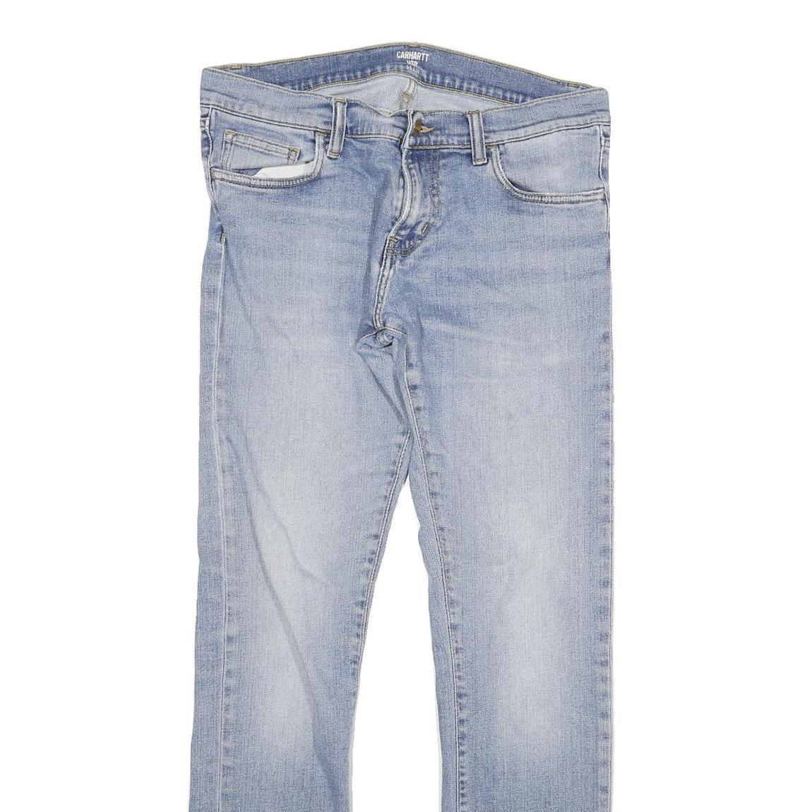 CARHARTT Mens Jeans Blue Slim Skinny Denim Light W31 L32 Zip Cotton Blend