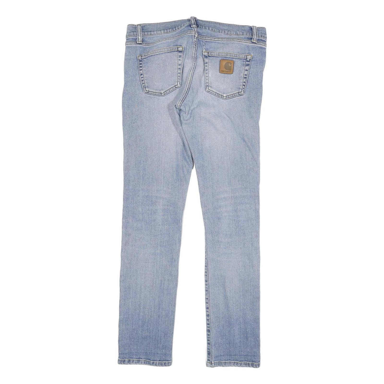 CARHARTT Mens Jeans Blue Slim Skinny Denim Light W31 L32 Zip Cotton Blend