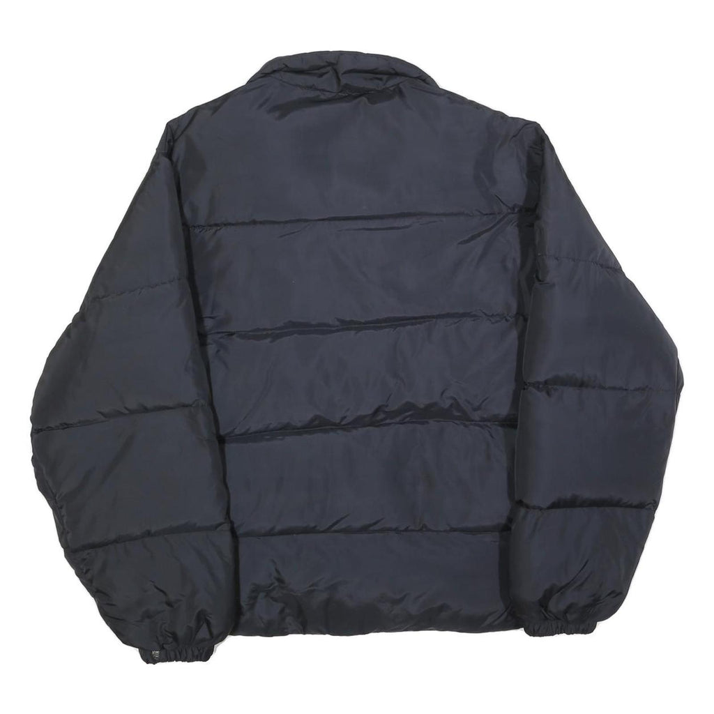 BIG STAR Mens Black Classic Jacket L Polyester Plain Zip Comfortable Warm