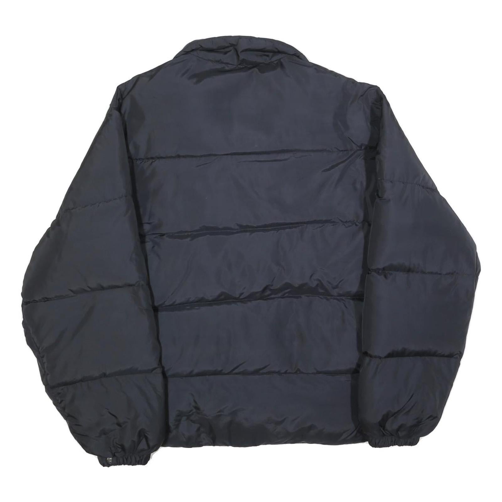 BIG STAR Mens Black Classic Jacket L Polyester Plain Zip Comfortable Warm
