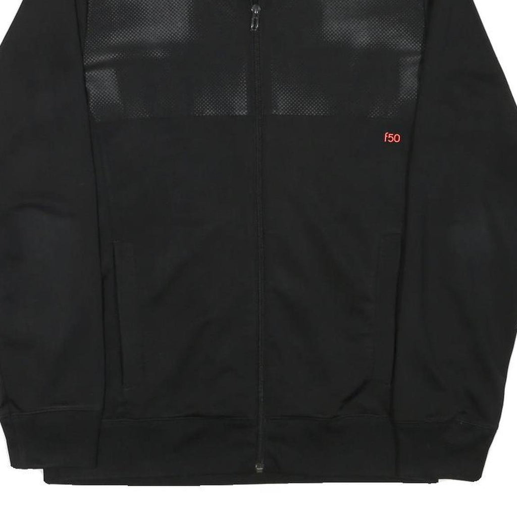 ADIDAS Mens Black Jacket M Polyester Blend Zip Plain Sportswear Activewear