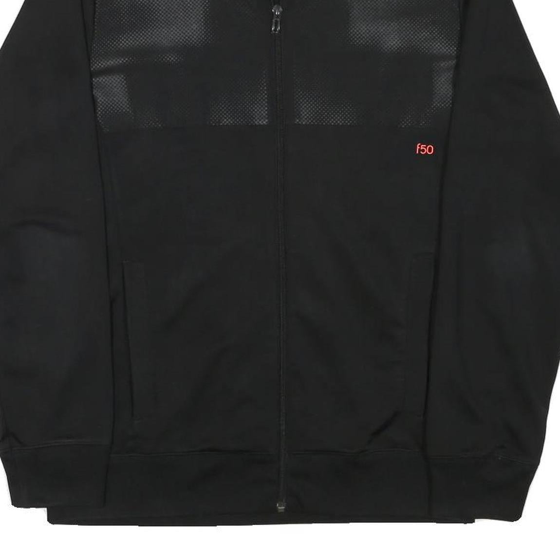 ADIDAS Mens Black Jacket M Polyester Blend Zip Plain Sportswear Activewear