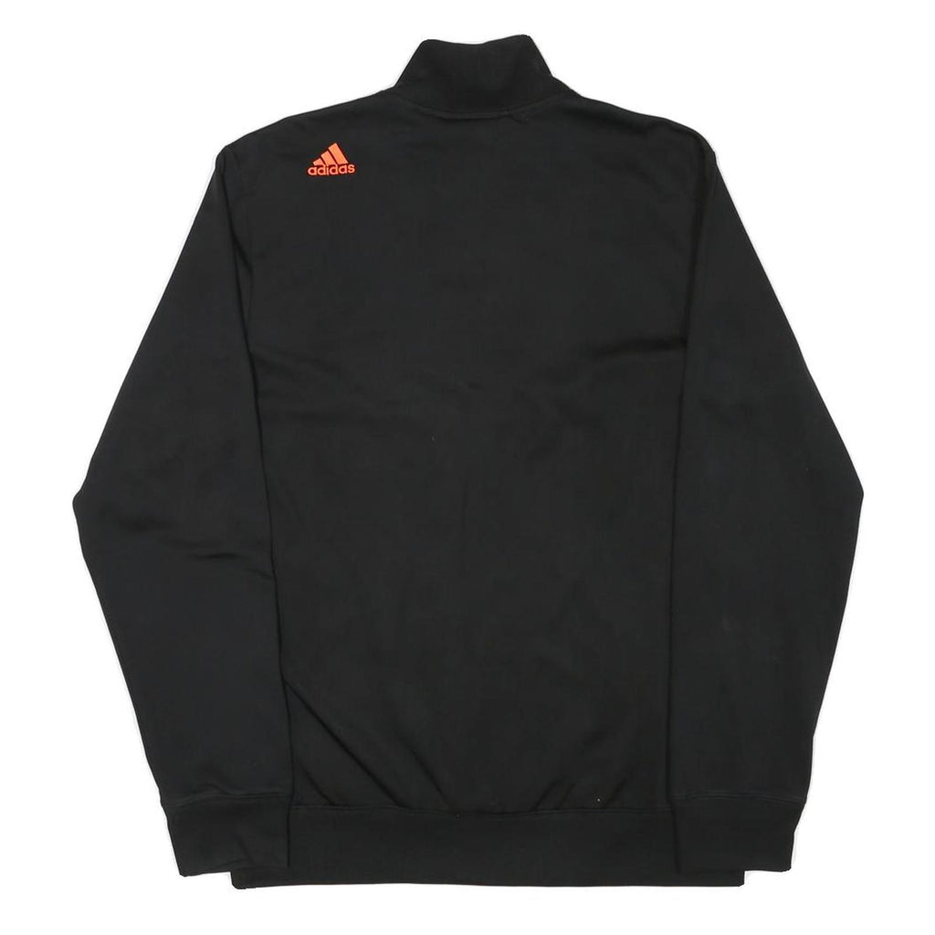 ADIDAS Mens Black Jacket M Polyester Blend Zip Plain Sportswear Activewear