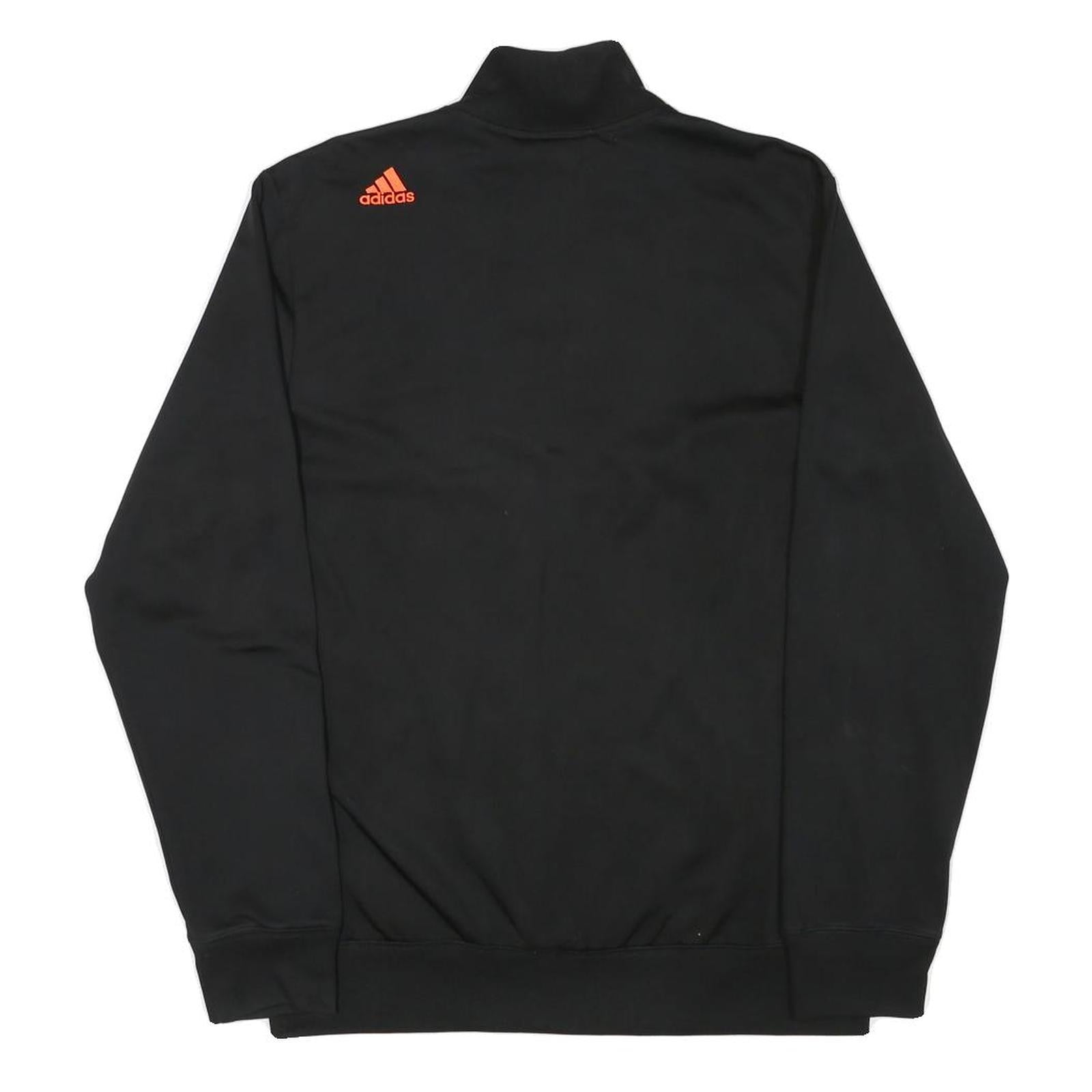 ADIDAS Mens Black Jacket M Polyester Blend Zip Plain Sportswear Activewear