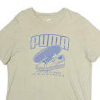 PUMA Mens Beige Graphic T-Shirt L Short Sleeve Crew Neck Casual