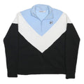 FILA Mens Blue & White & Black 1/4 Zip S Sweatshirt Retro Colourblock Pullover