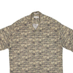 PIERRE CARDIN Mens Hawaiian Shirt Green Crazy Pattern L