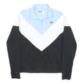 FILA Womens Blue & White & Black Pullover Sweatshirt S 1/4 Zip Casual Cotton
