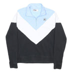 FILA Womens Blue & White & Black Pullover Sweatshirt S 1/4 Zip Casual Cotton