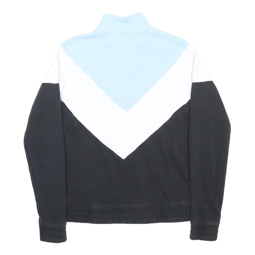 FILA Womens Blue & White & Black Pullover Sweatshirt S 1/4 Zip Casual Cotton
