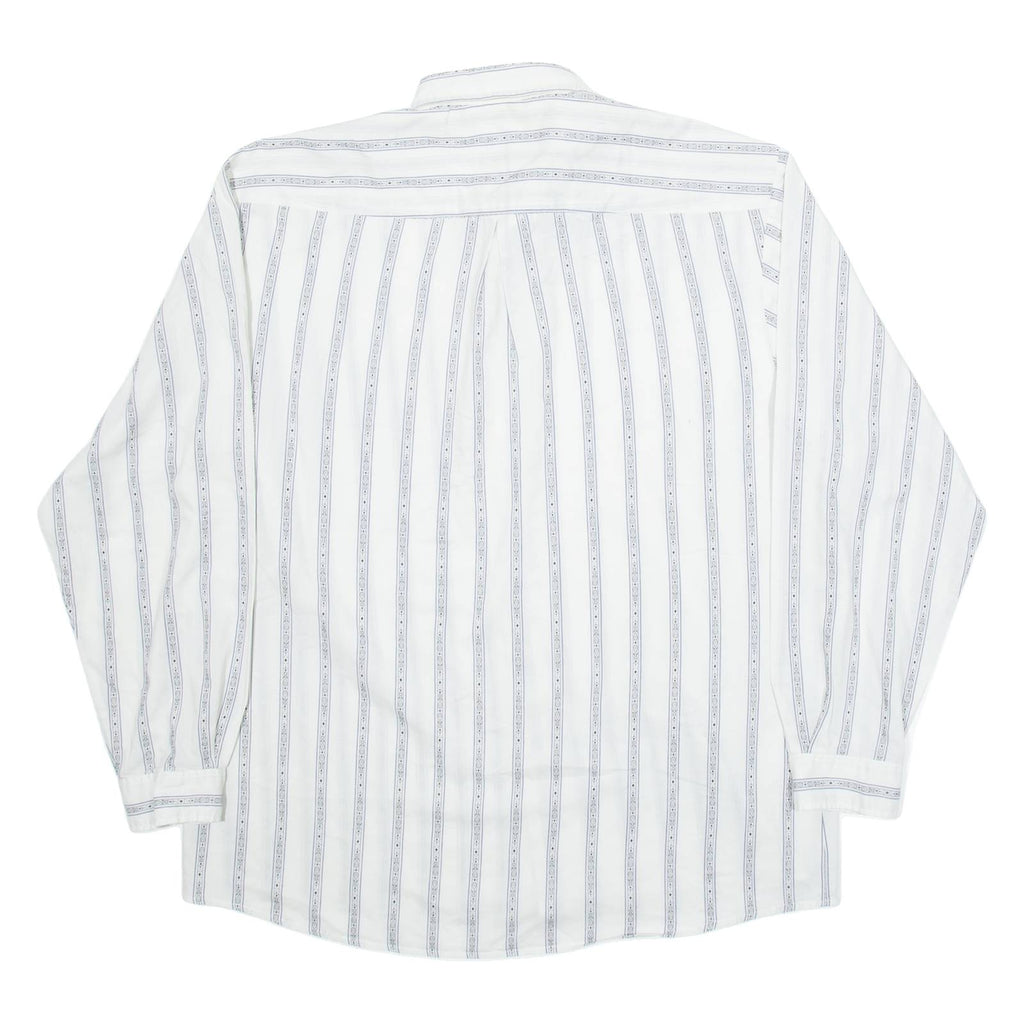 Mens Shirt White Striped Long Sleeve M