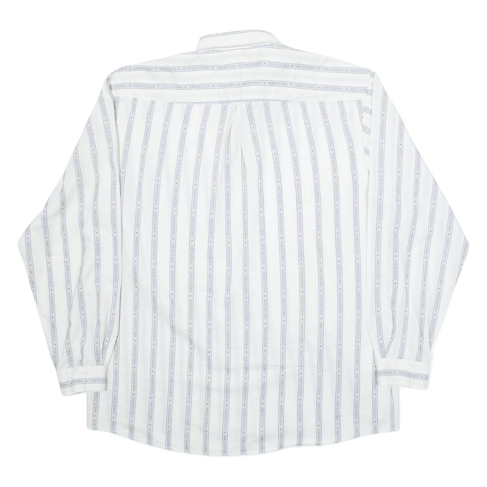 Mens Shirt White Striped Long Sleeve M