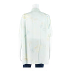 ELLEGANCE Semi Sheer Womens Shirt Blue Collared Floral UK 16