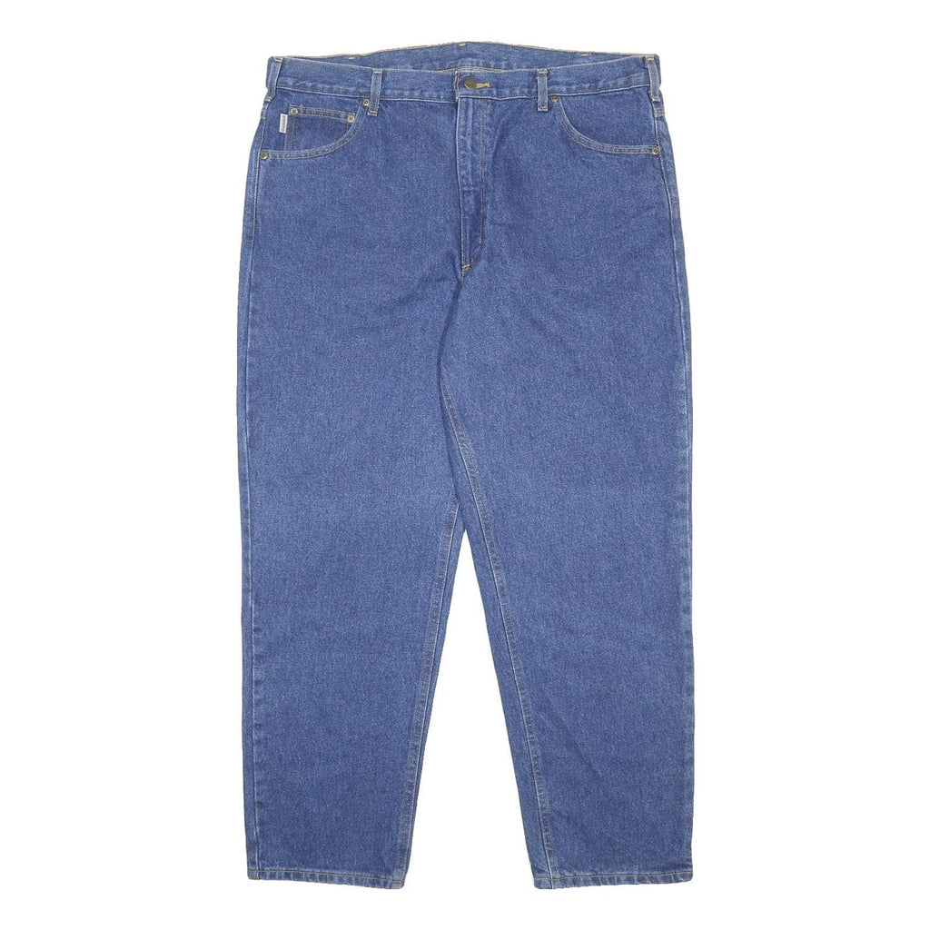 CARHARTT Mens Relaxed Blue Denim Jeans W40 L30 Classic Cotton Zip Pocketed