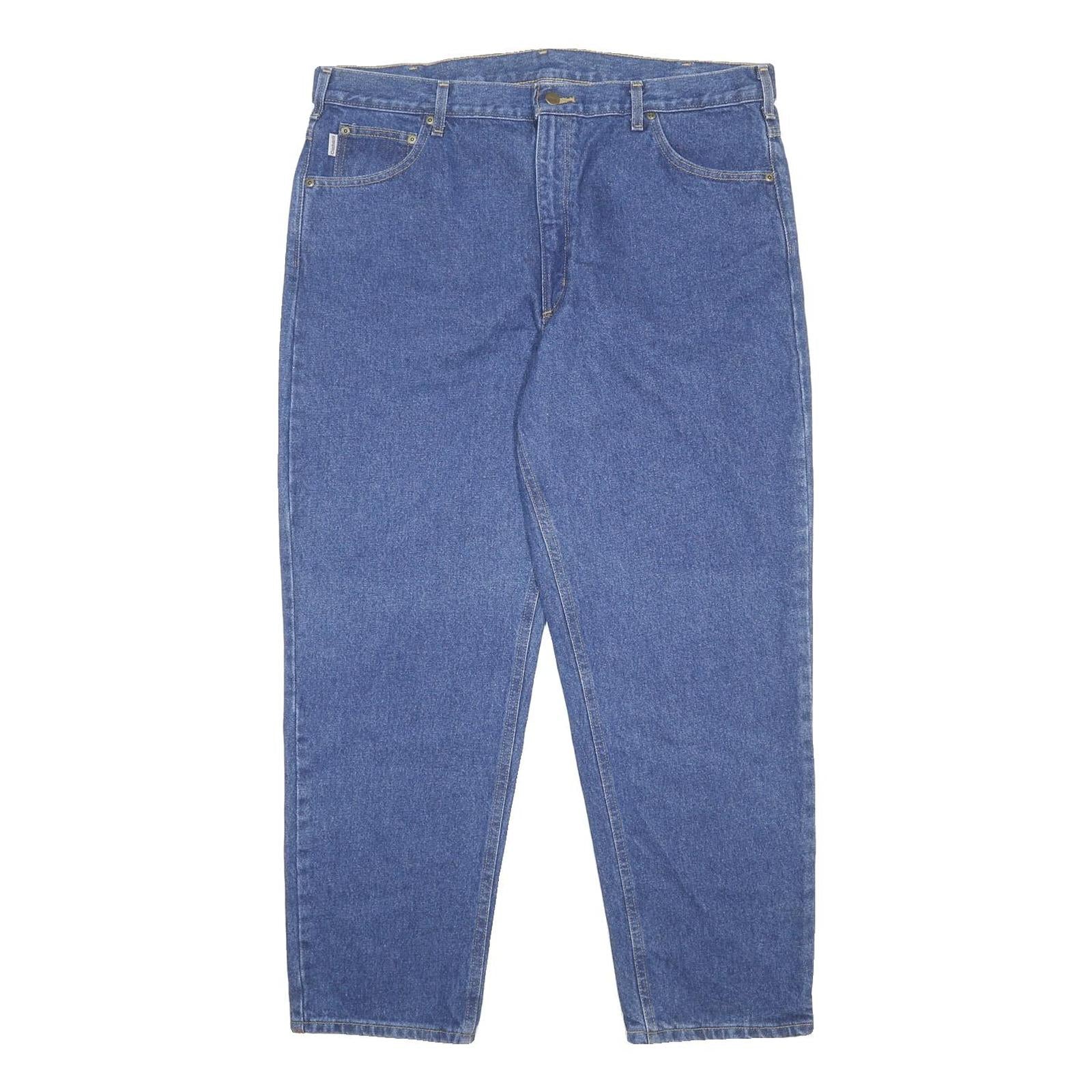CARHARTT Mens Relaxed Blue Denim Jeans W40 L30 Classic Cotton Zip Pocketed