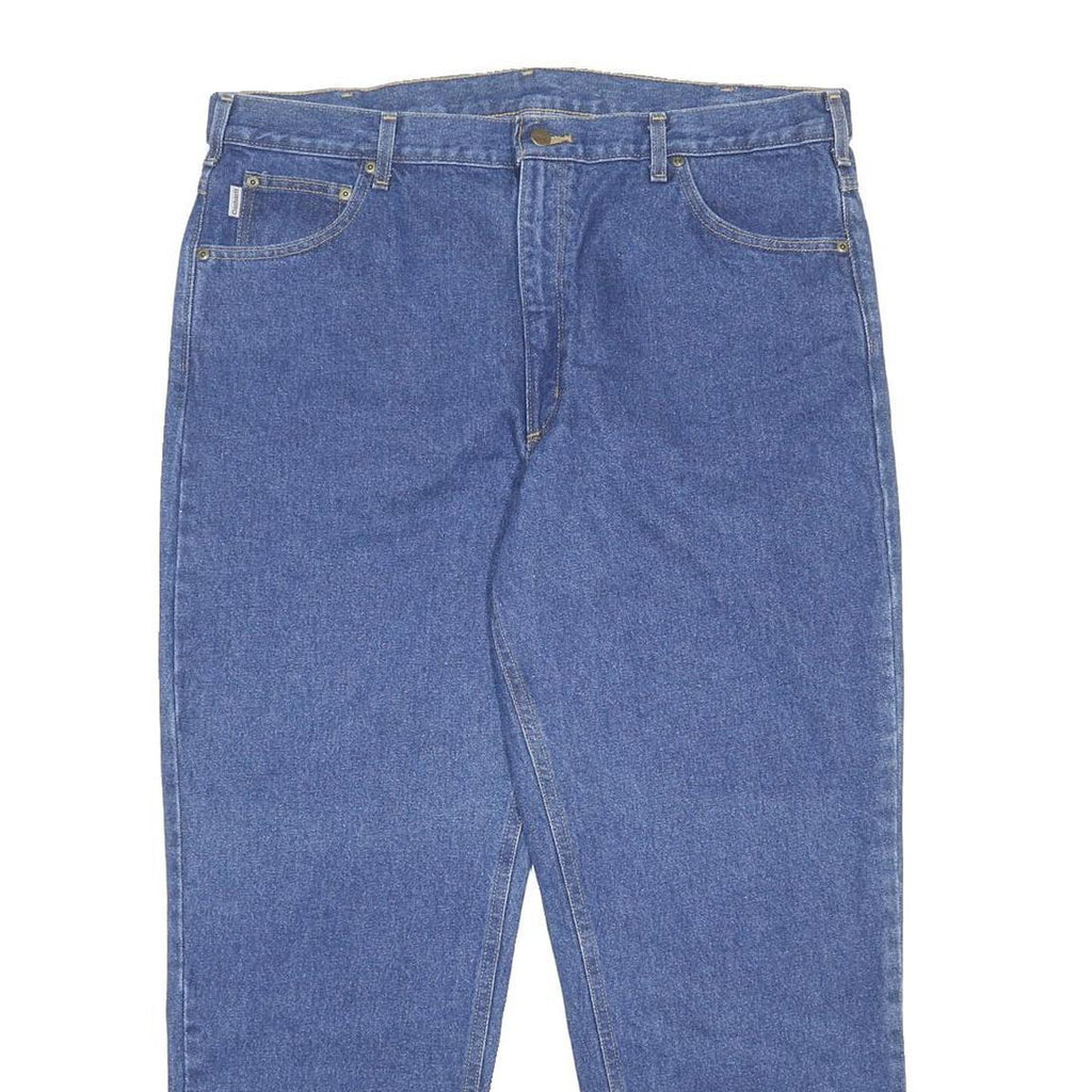 CARHARTT Mens Relaxed Blue Denim Jeans W40 L30 Classic Cotton Zip Pocketed