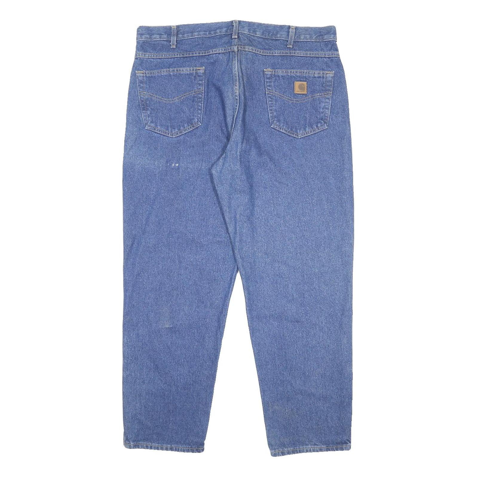 CARHARTT Mens Relaxed Blue Denim Jeans W40 L30 Classic Cotton Zip Pocketed