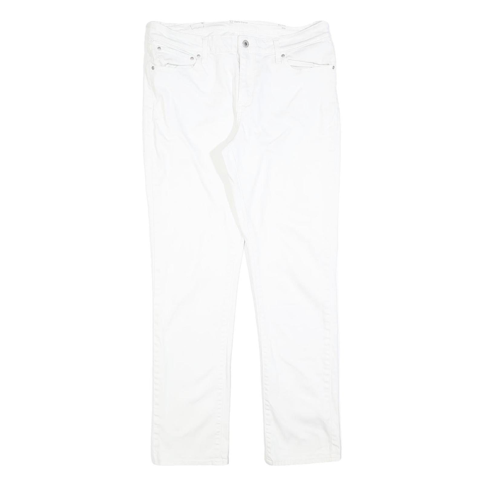 LEVI'S Womens Jeans White Slim Skinny Denim W32 L32 Cotton Blend Zip Closure