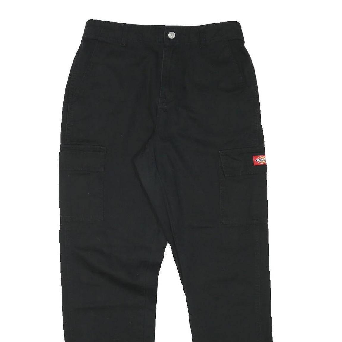 DICKIES Womens Black Relaxed Cargo Trousers W27 L30 Workwear Cotton Blend Zip