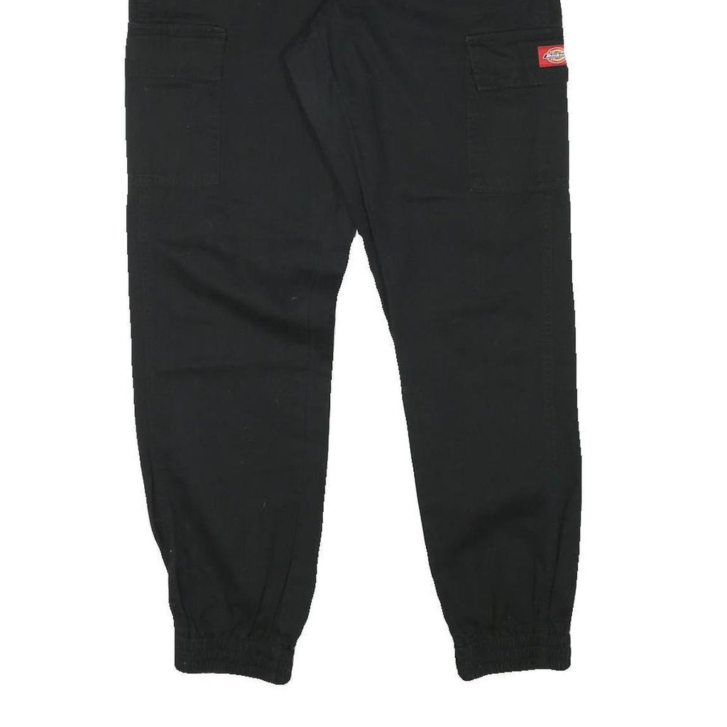 DICKIES Womens Black Relaxed Cargo Trousers W27 L30 Workwear Cotton Blend Zip