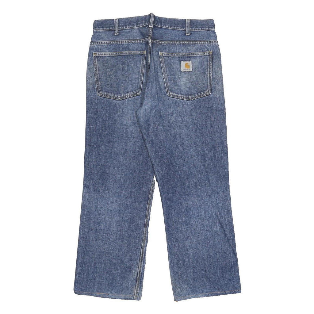 CARHARTT Mens Relaxed Blue Denim Jeans W33 L28 Button Closure Comfortable Style