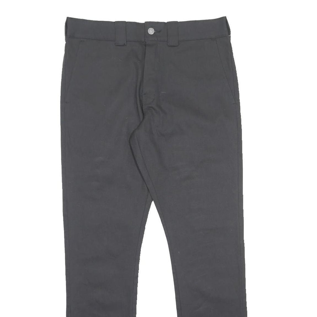 DICKIES Mens Black Regular Fit Straight Leg Trousers W32 L32 Workwear Zip