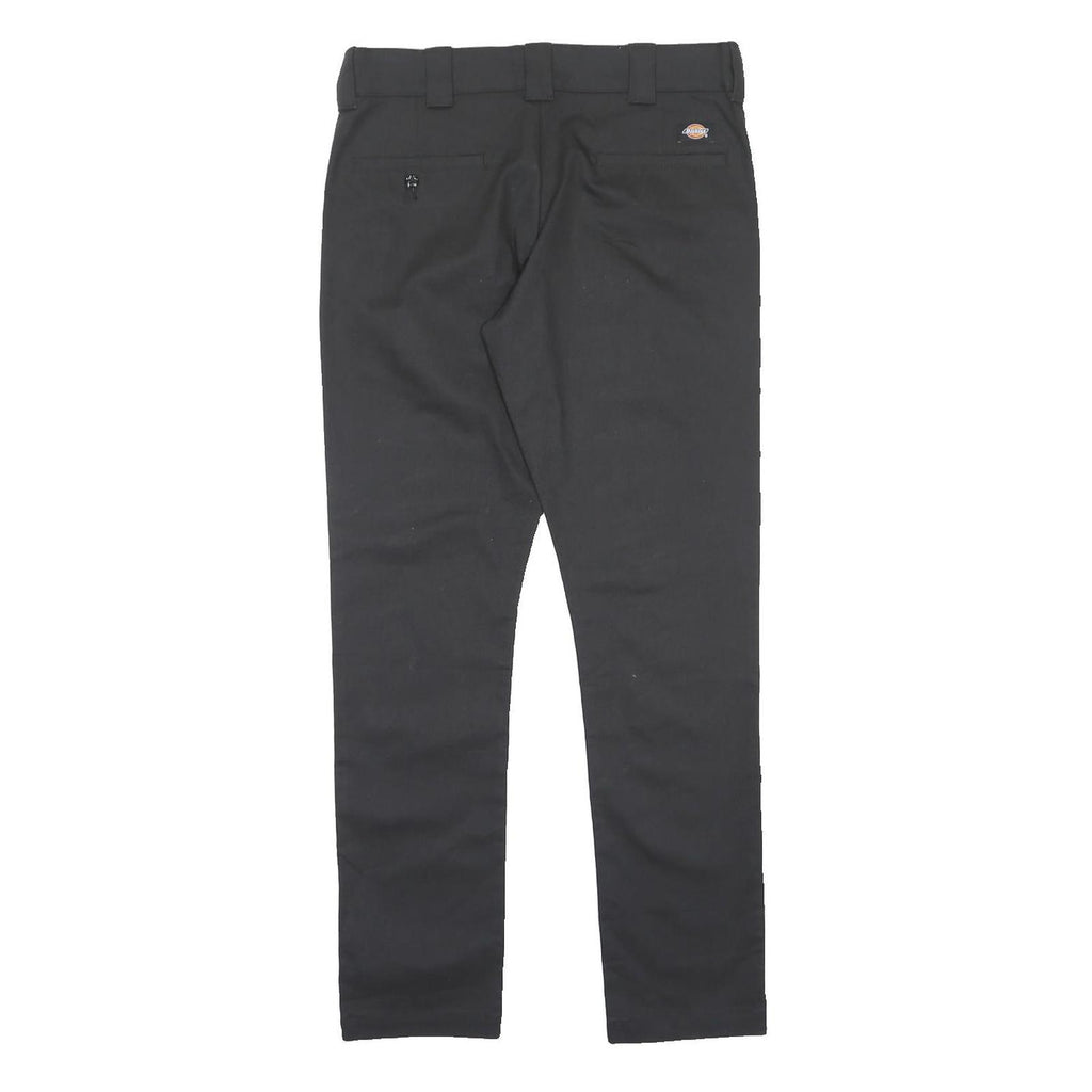 DICKIES Mens Black Regular Fit Straight Leg Trousers W32 L32 Workwear Zip