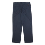 DICKIES Mens Cotton Blend Navy Regular Straight Trousers W35 L30 Workwear