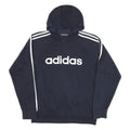 ADIDAS Mens Blue & White Pullover M Cotton Blend Jersey Drawstring Hoodie